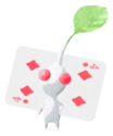 White Pikmin with playing card
