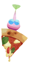 Winged Pikmin with pizza
