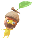 Yellow Pikmin with acorn