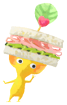 Yellow Pikmin with tea sandwich