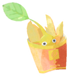 Yellow Pikmin with hamburger