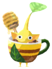 Yellow Pikmin with coffee cup
