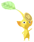 Yellow Pikmin with coin