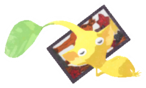 Yellow Pikmin with flower card