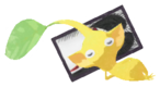 Yellow Pikmin with flower card