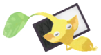 Yellow Pikmin with flower card