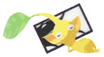 Yellow Pikmin with flower card