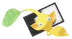 Yellow Pikmin with flower card