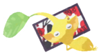 Yellow Pikmin with flower card