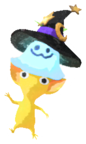 Yellow Pikmin with halloween light
