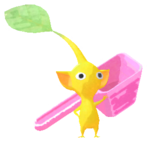 Yellow Pikmin with laundry clothespins