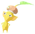 Yellow Pikmin with mushroom