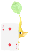 Yellow Pikmin with playing card