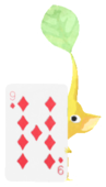 Yellow Pikmin with playing card