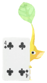 Yellow Pikmin with playing card