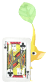 Yellow Pikmin with playing card