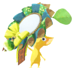 Yellow Pikmin with rosette pin