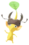 Yellow Pikmin with stag beetle