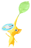 Yellow Pikmin with sticker