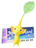 Yellow Pikmin with theme park ticket