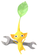 Yellow Pikmin with screwdriver