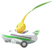 Yellow Pikmin with toy airplane
