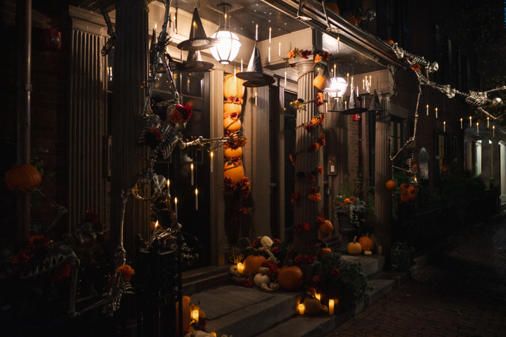 A Halloween display at Beacon Hill
